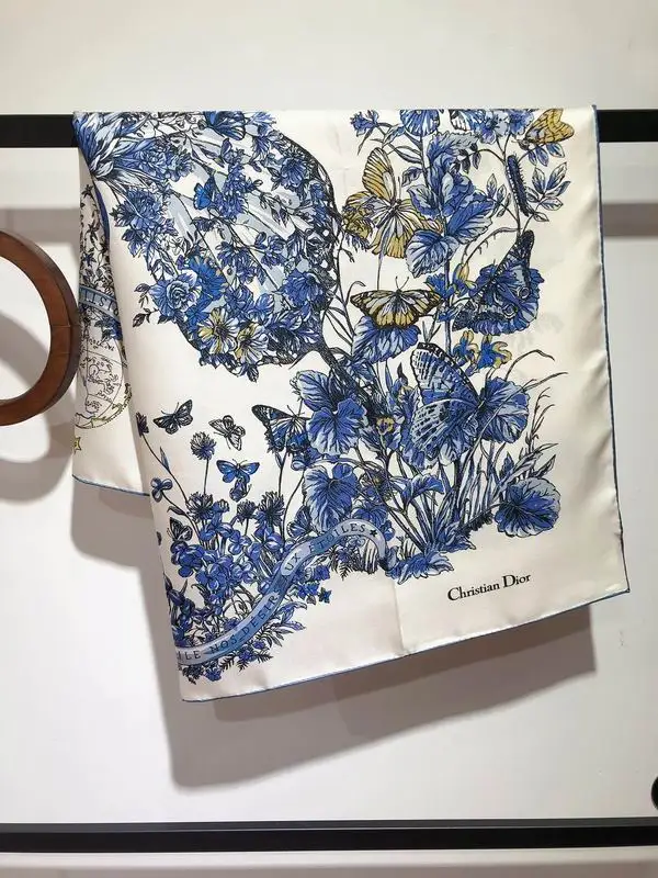 Dior silk scarf 90X90cm E40 (12)